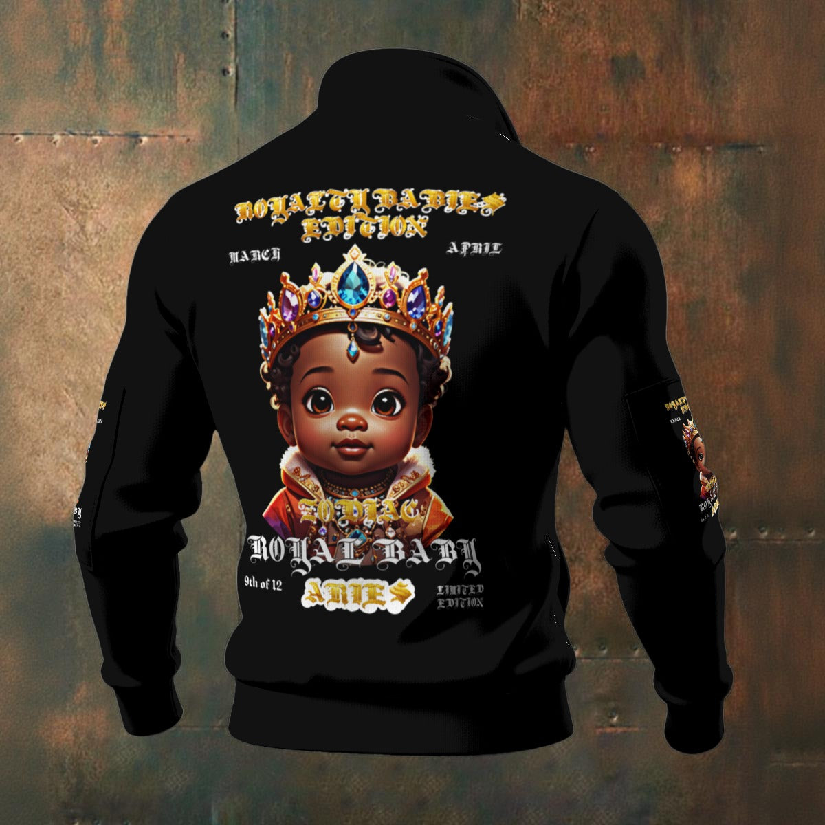 ZODIAC- ARIES ROYALTY BABIES EDITION All-Over Print Men's Thick Knit Fleece Jacket
