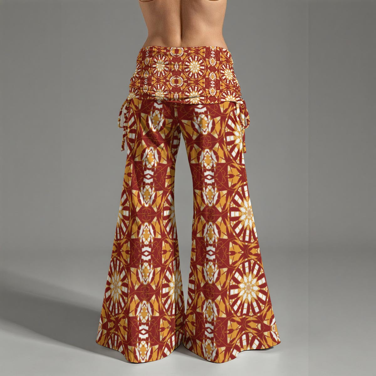 Tribal All-Over Print Women's High Waist Wide Leg Pants