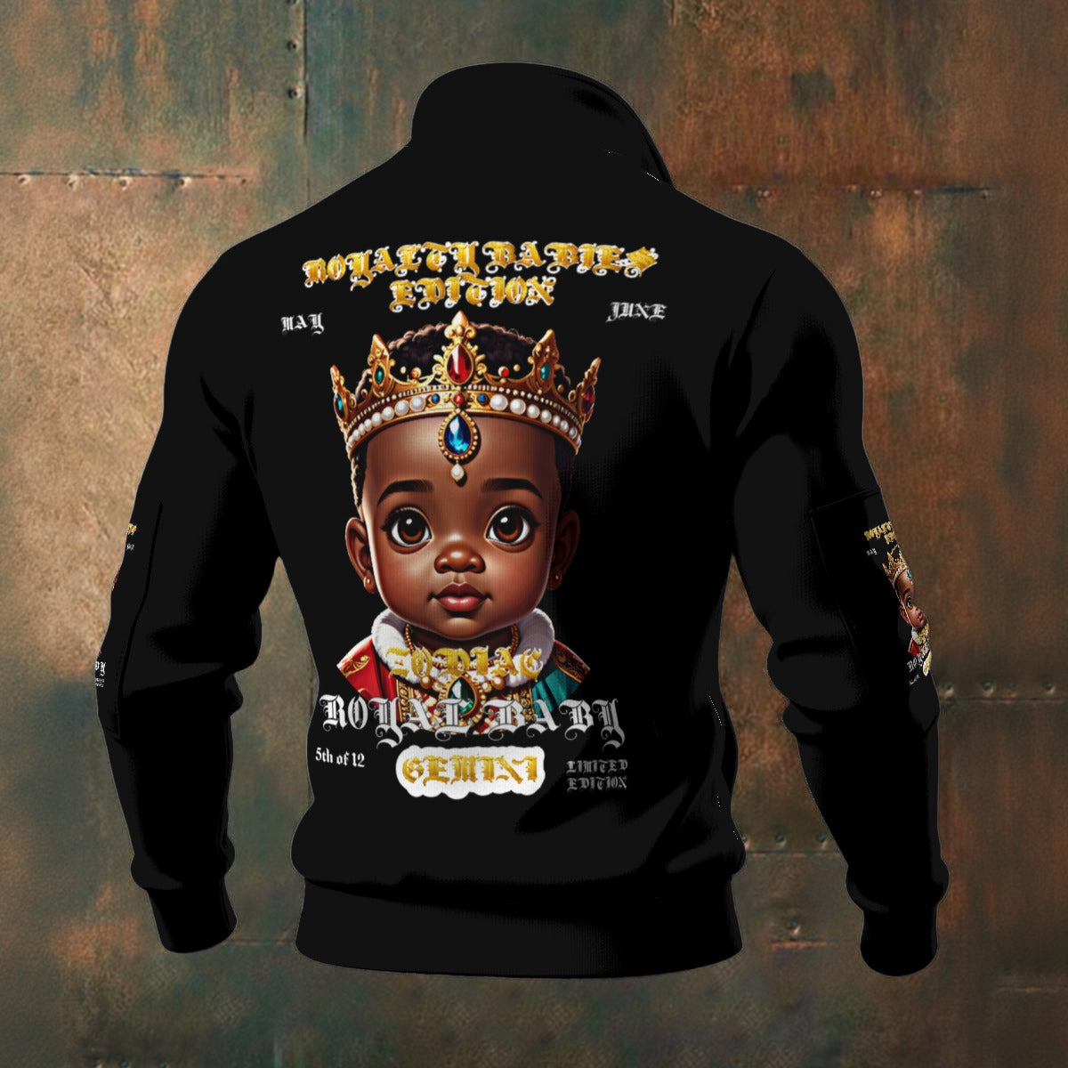 ZODIAC - GEMINI ROYALTY BABIES EDITION All-Over Print Men's Thick Knit Fleece Jacket