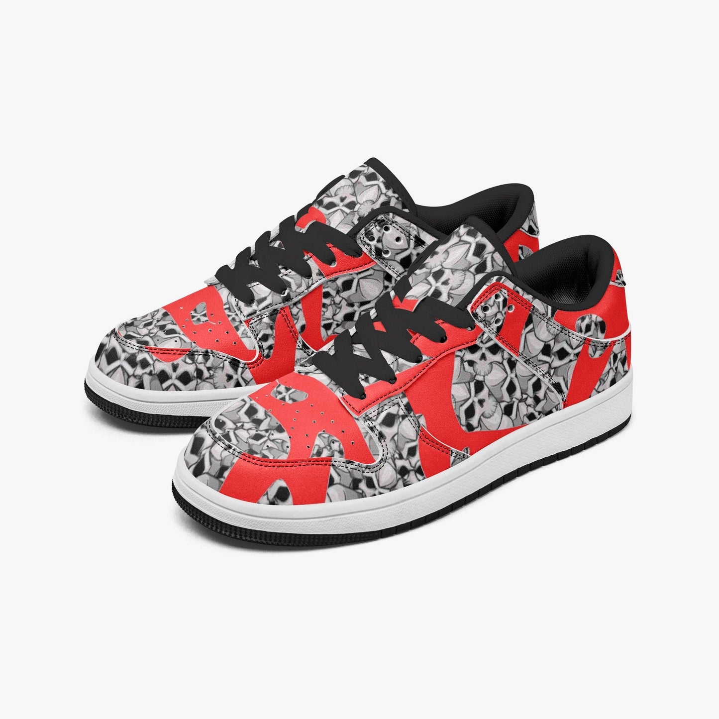 Skulls In Red Dunk Stylish Low-Top Leather Sneakers