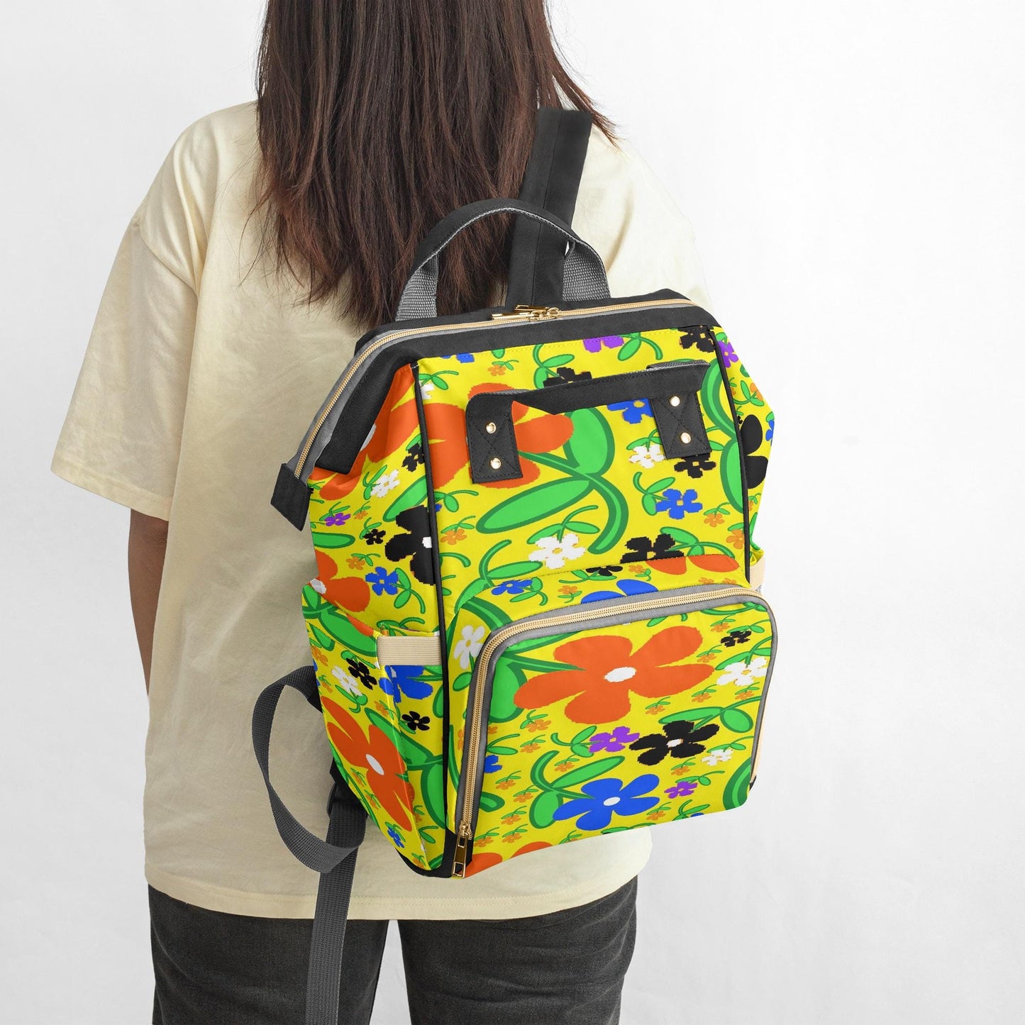 Colorful Flowers Baby Momaz Diaper Backpack