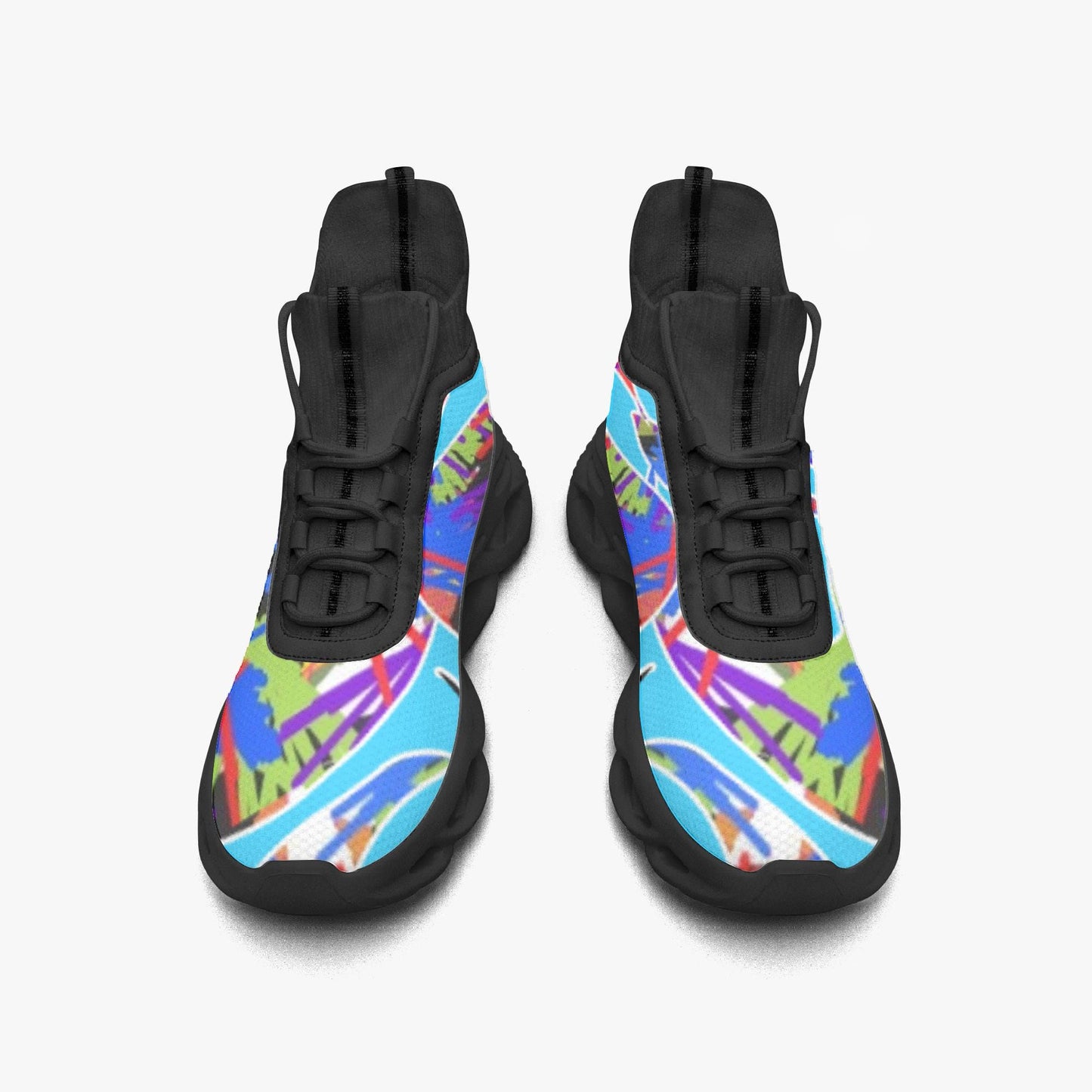 Blue Float High-top Bounce Mesh Knit Sneakers
