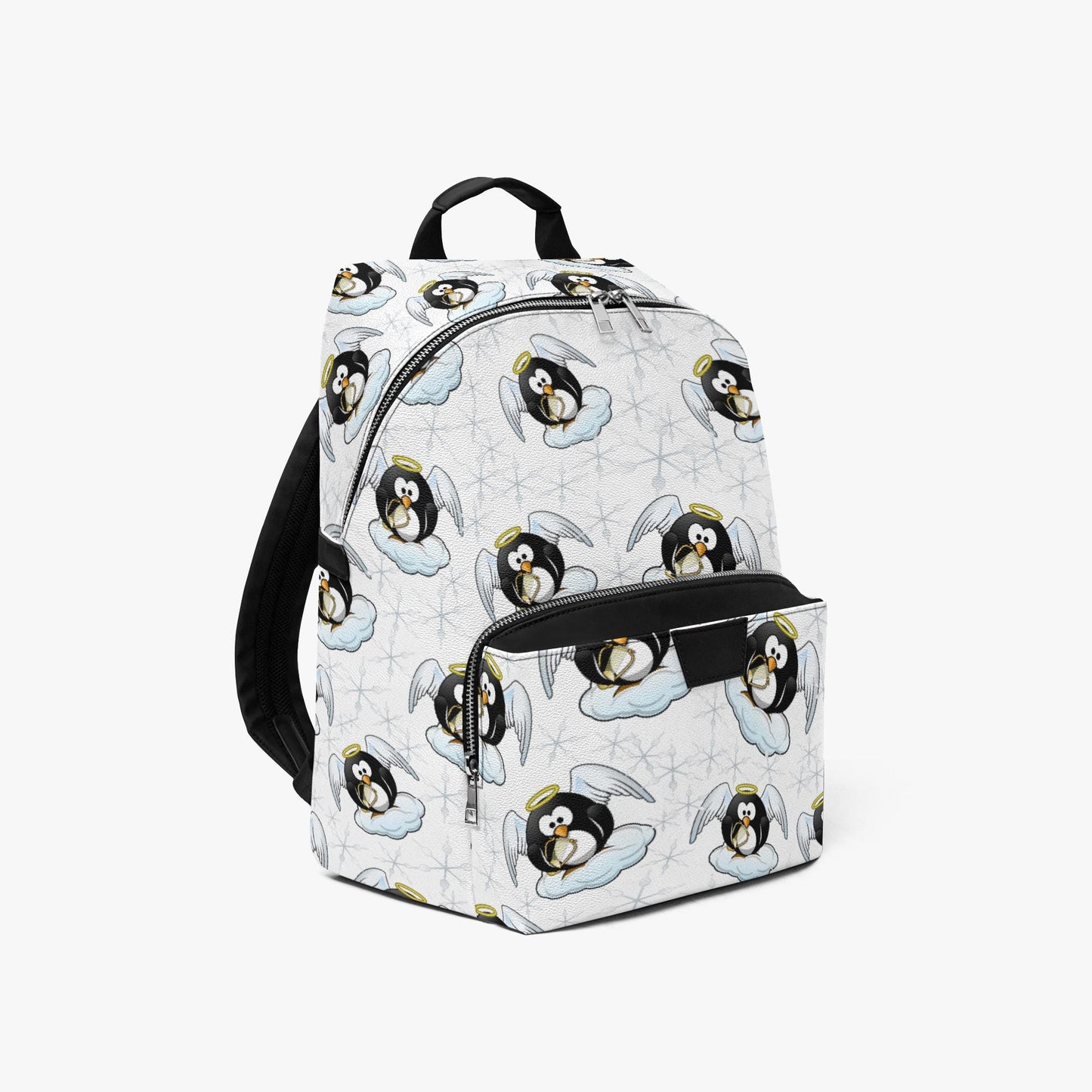 Penguin Angel Zipper-up Leather Backpack