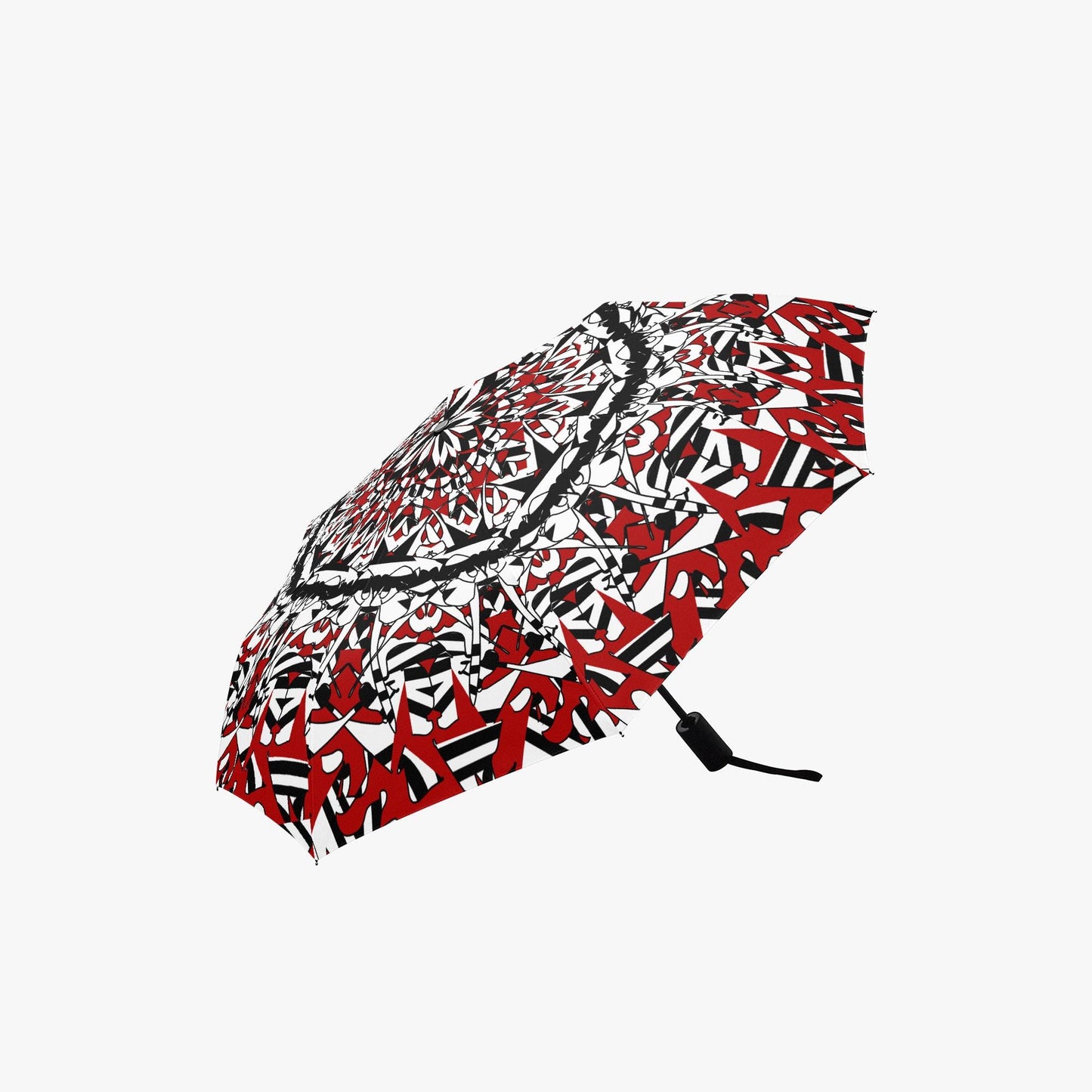 Flower Bloom In Red Automatic Folding Umbrella