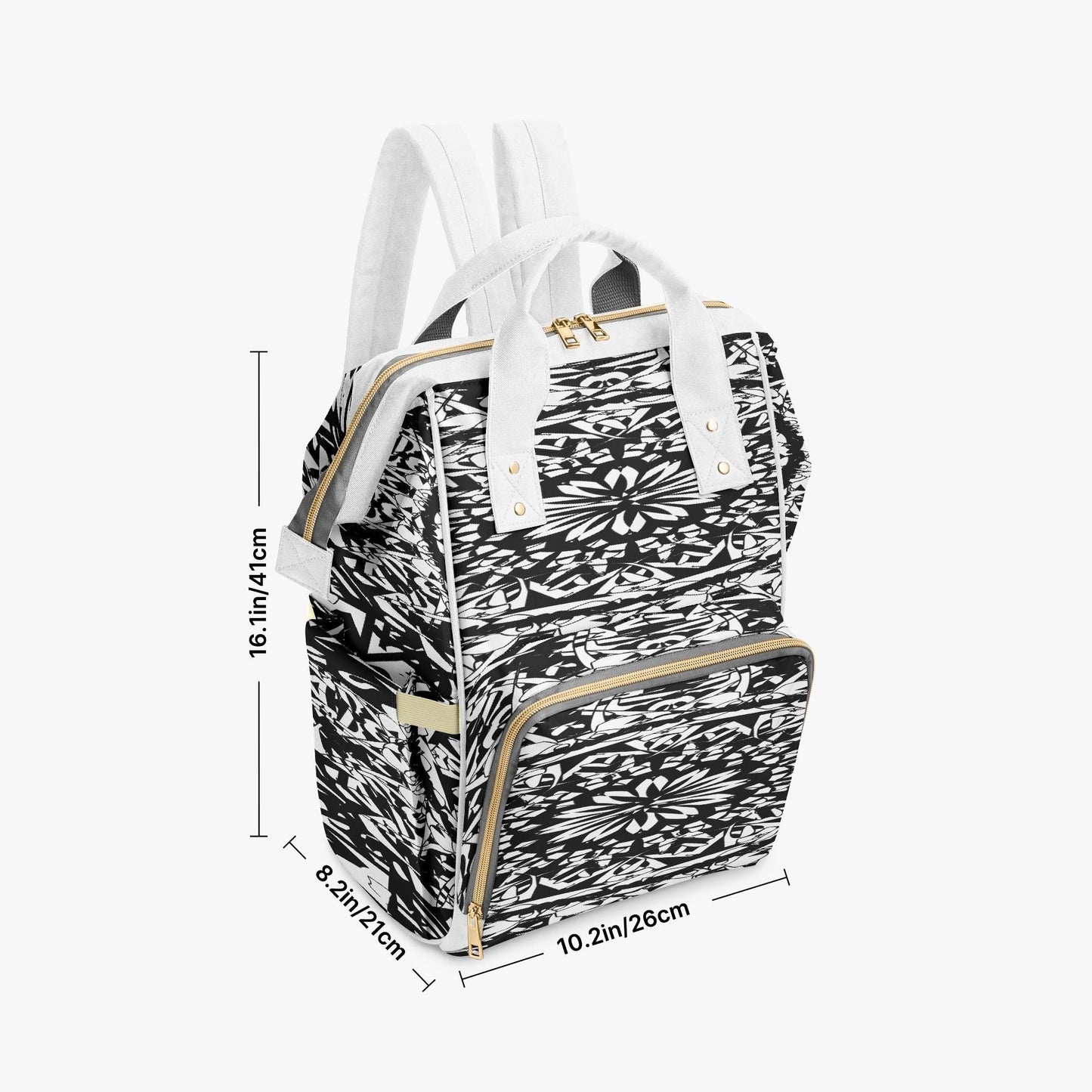 Flower Bloom In Black Baby Momaz Diaper Backpack