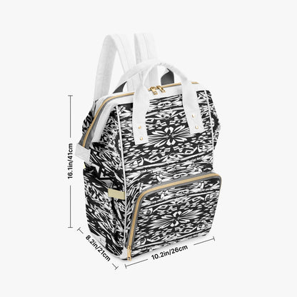 Flower Bloom In Black Baby Momaz Diaper Backpack