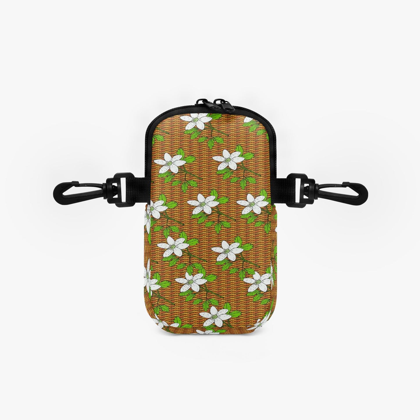 Floral In Plaid Tumbler Sleeve with Phone Holder