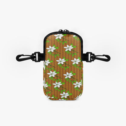 Floral In Plaid Tumbler Sleeve with Phone Holder