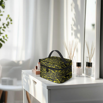 Black Yellow Mellow Travel Makeup Bag
