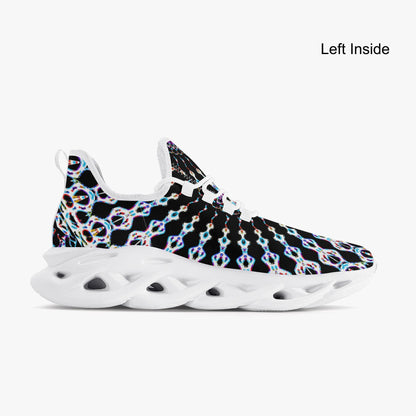 Web Wave Bounce Mesh Knit Sneakers - White