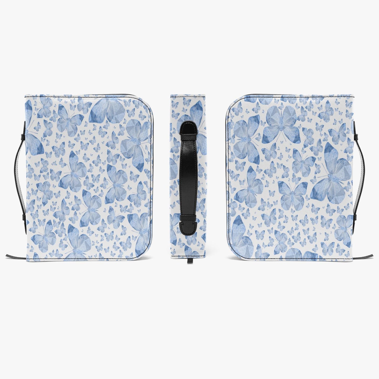 Blue Butterflies In White Bible Cover