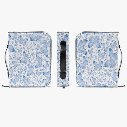 Blue Butterflies In White Bible Cover