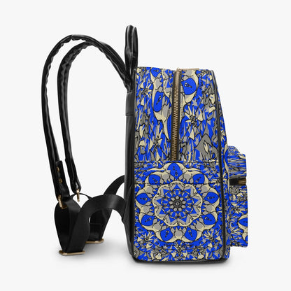 Blue Breeze All Over Printed PU Backpack