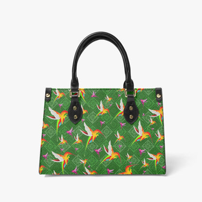 Humming Birds In Plaid Green Women's Tote Bag