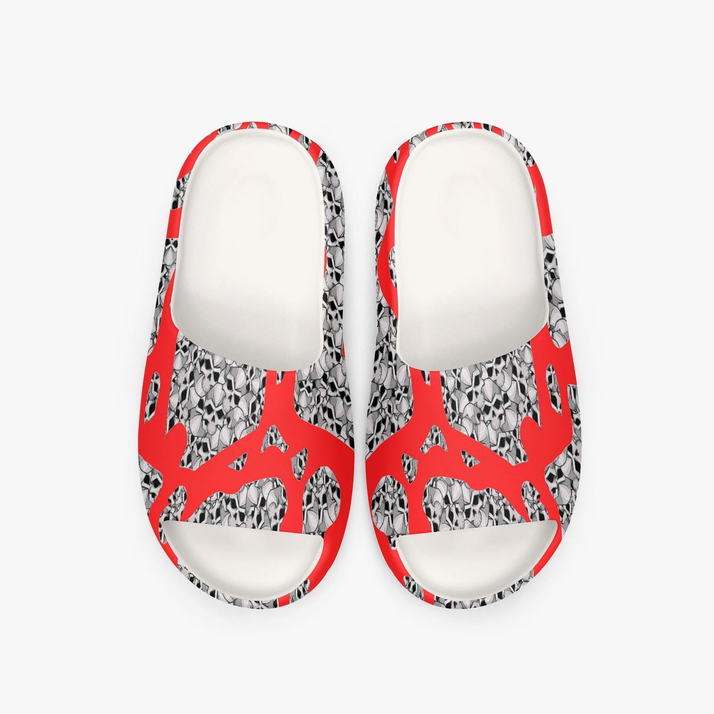 Skulls In Red AOP Slides