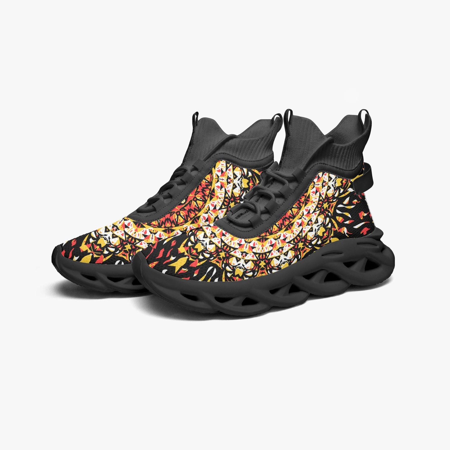 Grace Blossom High-top Bounce Mesh Knit Sneakers