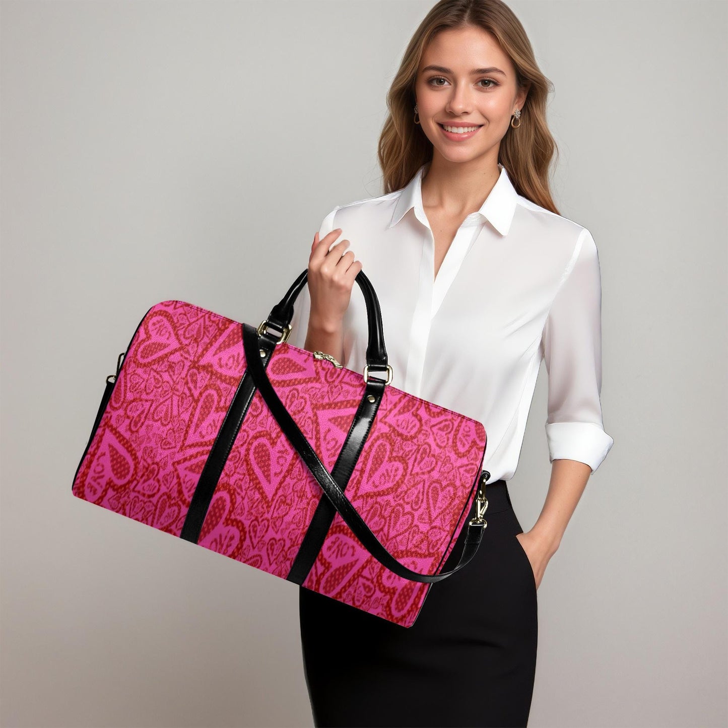 Hearts Of Love Travel Duffle Bag