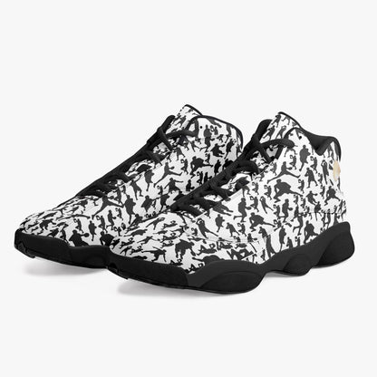 B-Ball Moves Black Sole High-Top Leather Basketball Sneakers