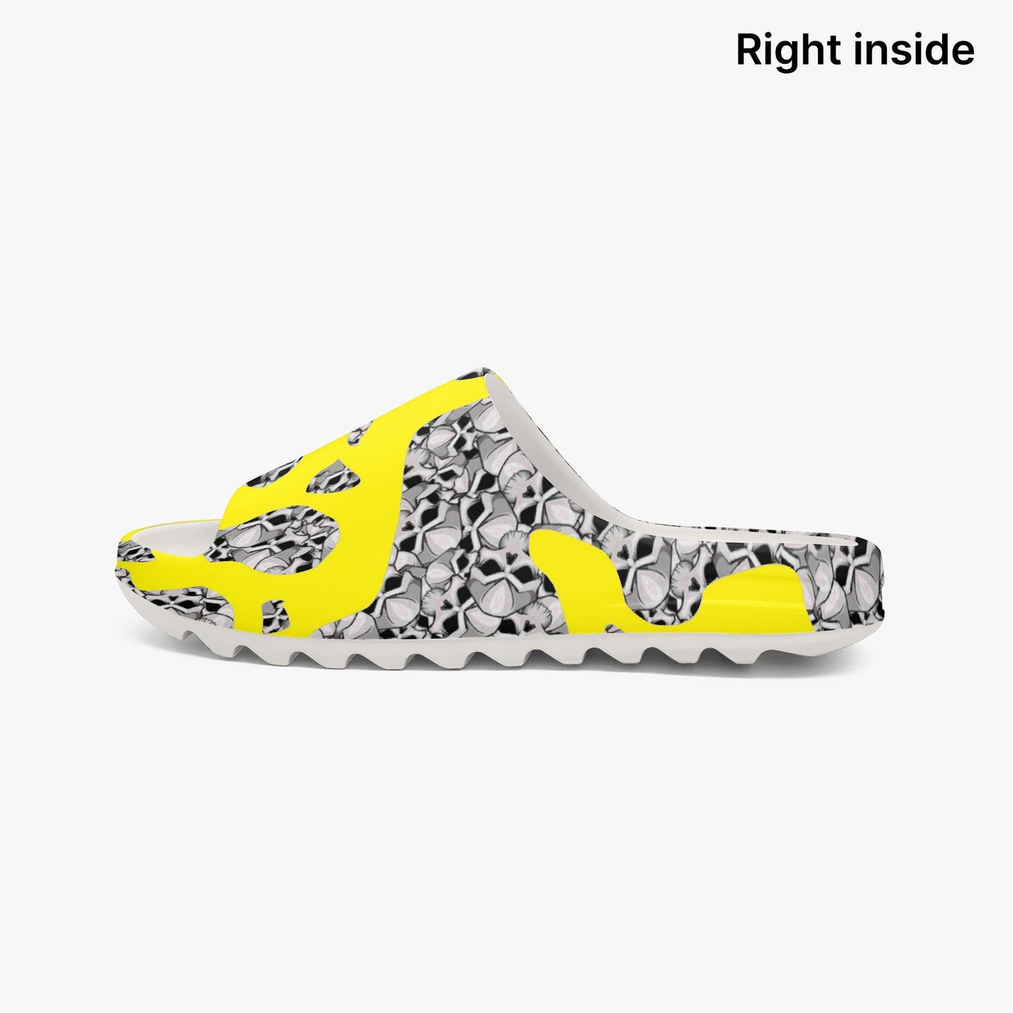 Skulls In Yellow AOP Slides