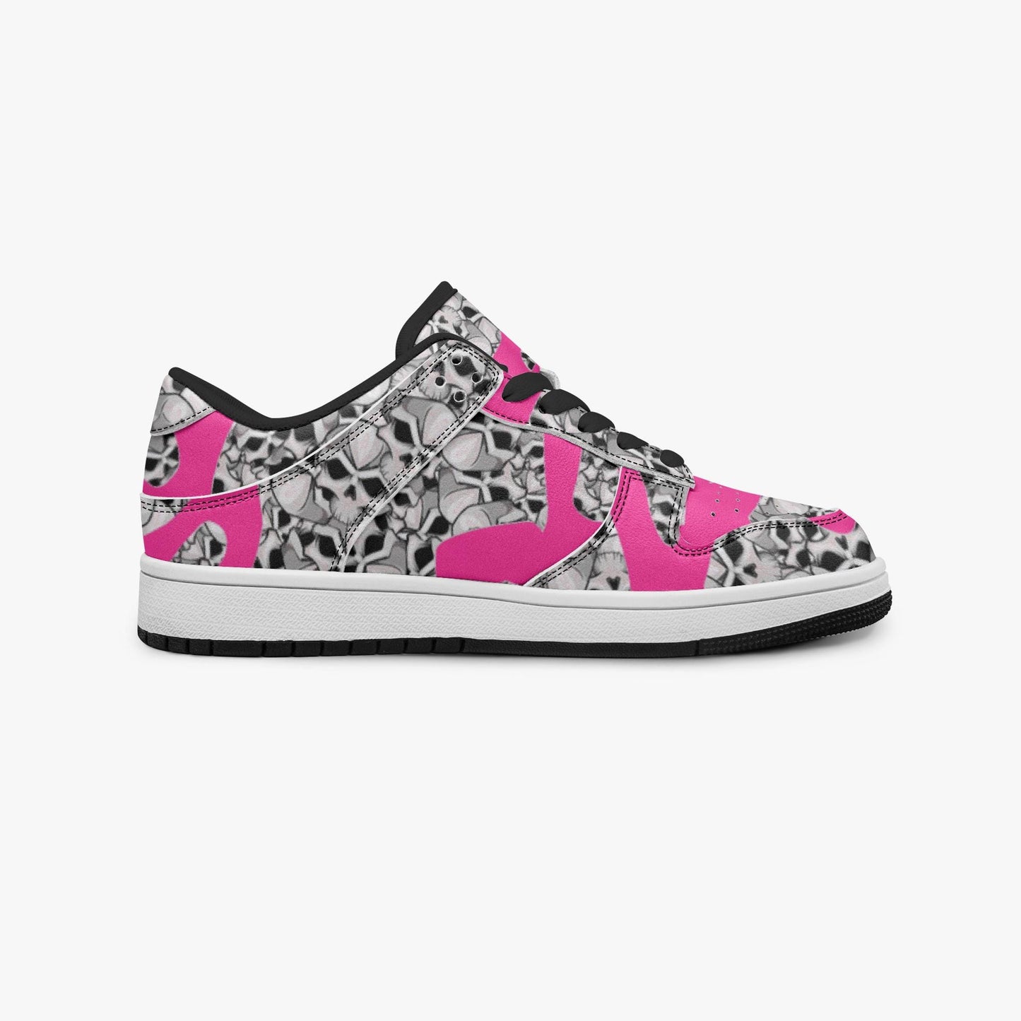 Skulls In Pink Dunk Stylish Low-Top Leather Sneakers