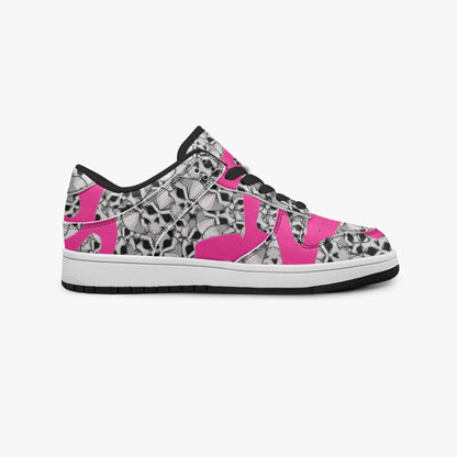 Skulls In Pink Dunk Stylish Low-Top Leather Sneakers