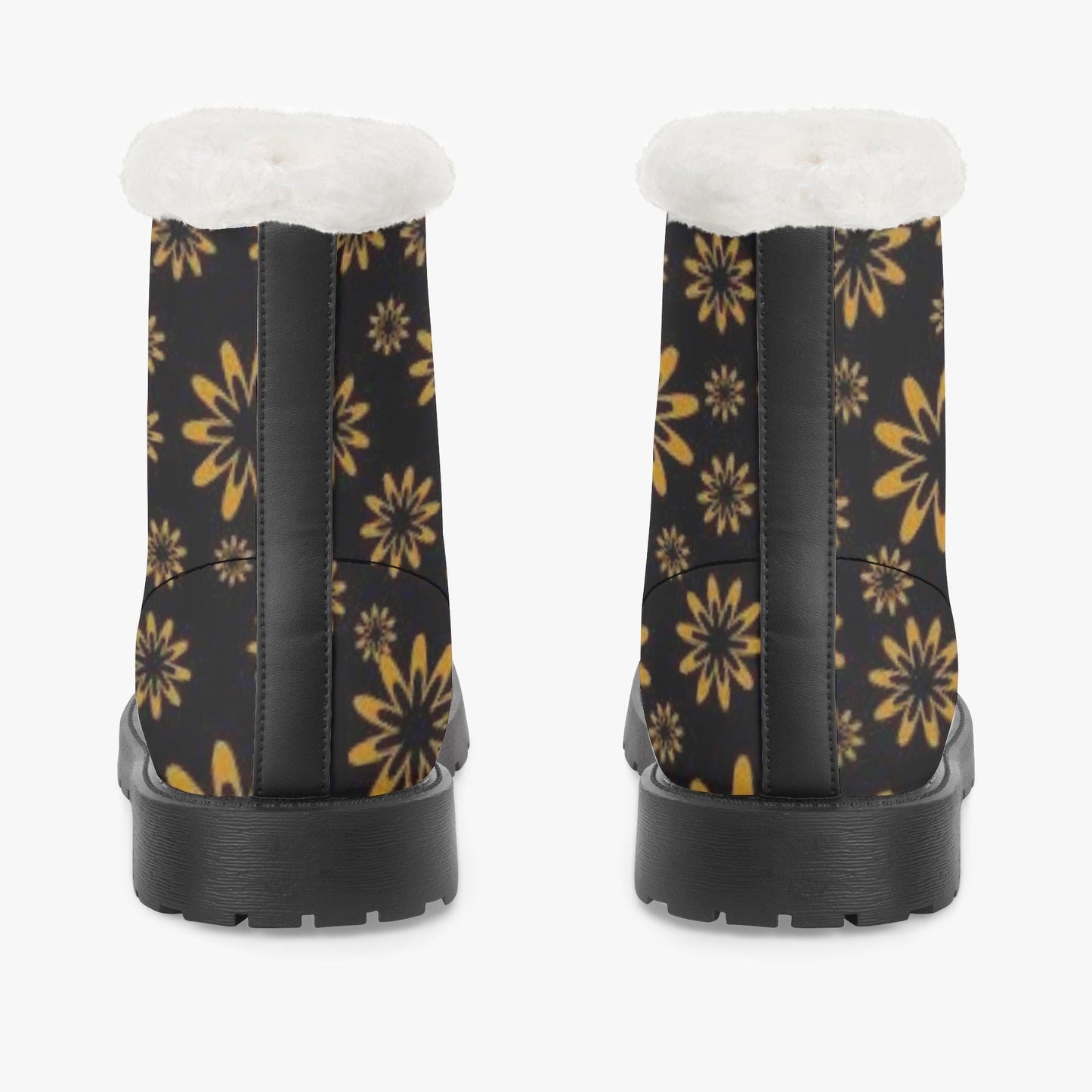 Flower Boomtelyah Faux Fur Leather Boots