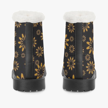 Flower Boomtelyah Faux Fur Leather Boots