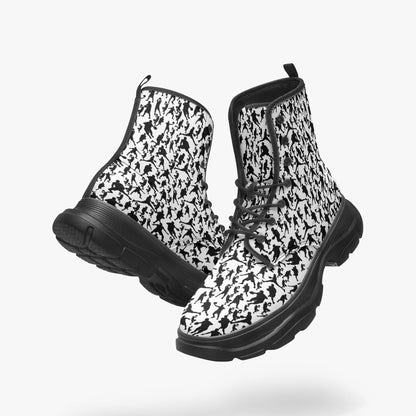 B-Ball Moves Casual Leather Chunky Boots