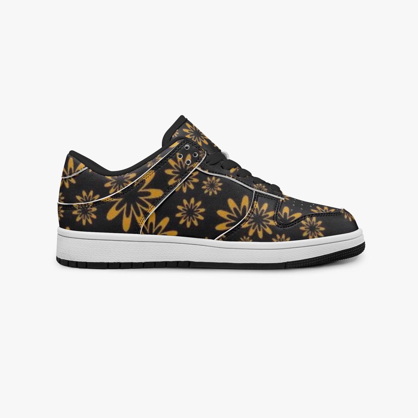 Flower Boomtelyah Dunk Stylish Low-Top Leather Sneakers