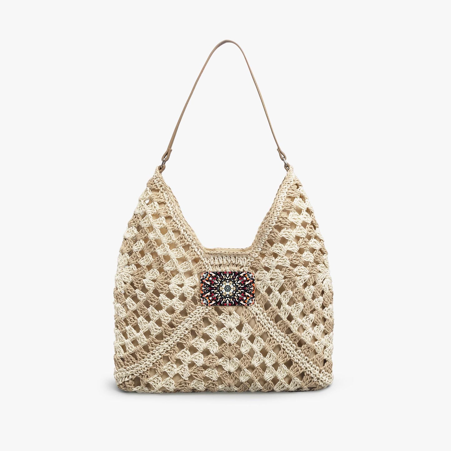HeavenIy Peace Crochet Straw Bag
