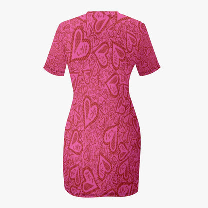 Hearts Of Love Slim-fit Short-sleeved Dress
