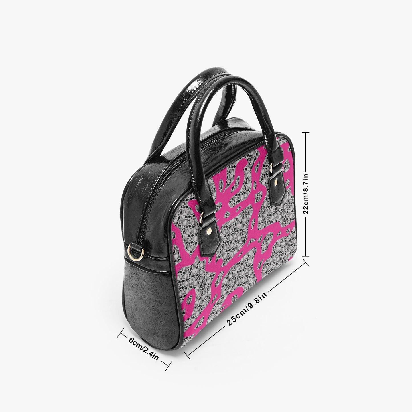 Skulls In Pink Casual Leather Saddle Bag