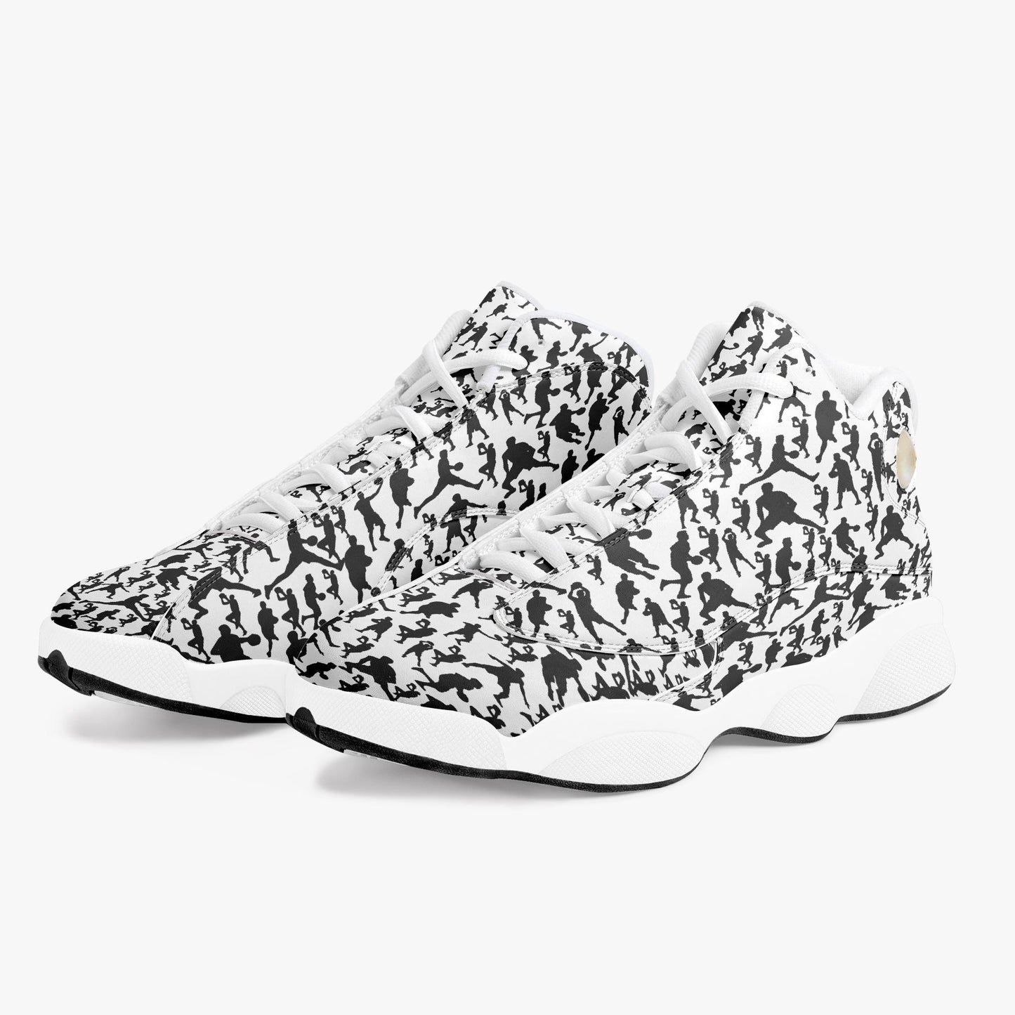 B-Ball Moves High-Top Leather Basketball Sneakers - White