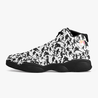 B-Ball Moves Black Sole High-Top Leather Basketball Sneakers