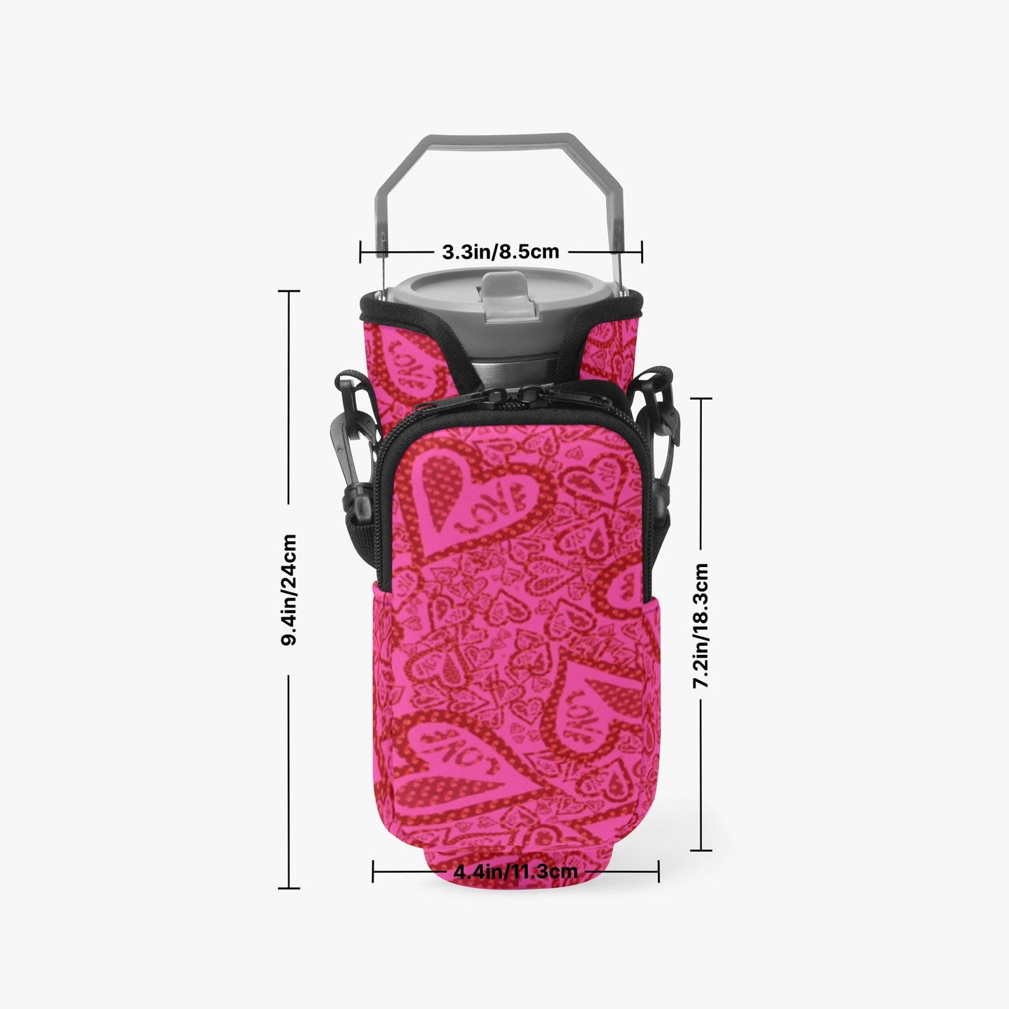 Hearts Of Love Tumbler Sleeve with Phone Holder