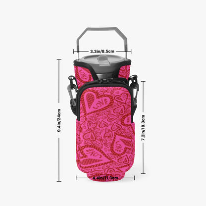 Hearts Of Love Tumbler Sleeve with Phone Holder