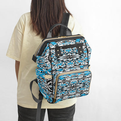 Flower Bloom In Blue Baby Momaz Diaper Backpack