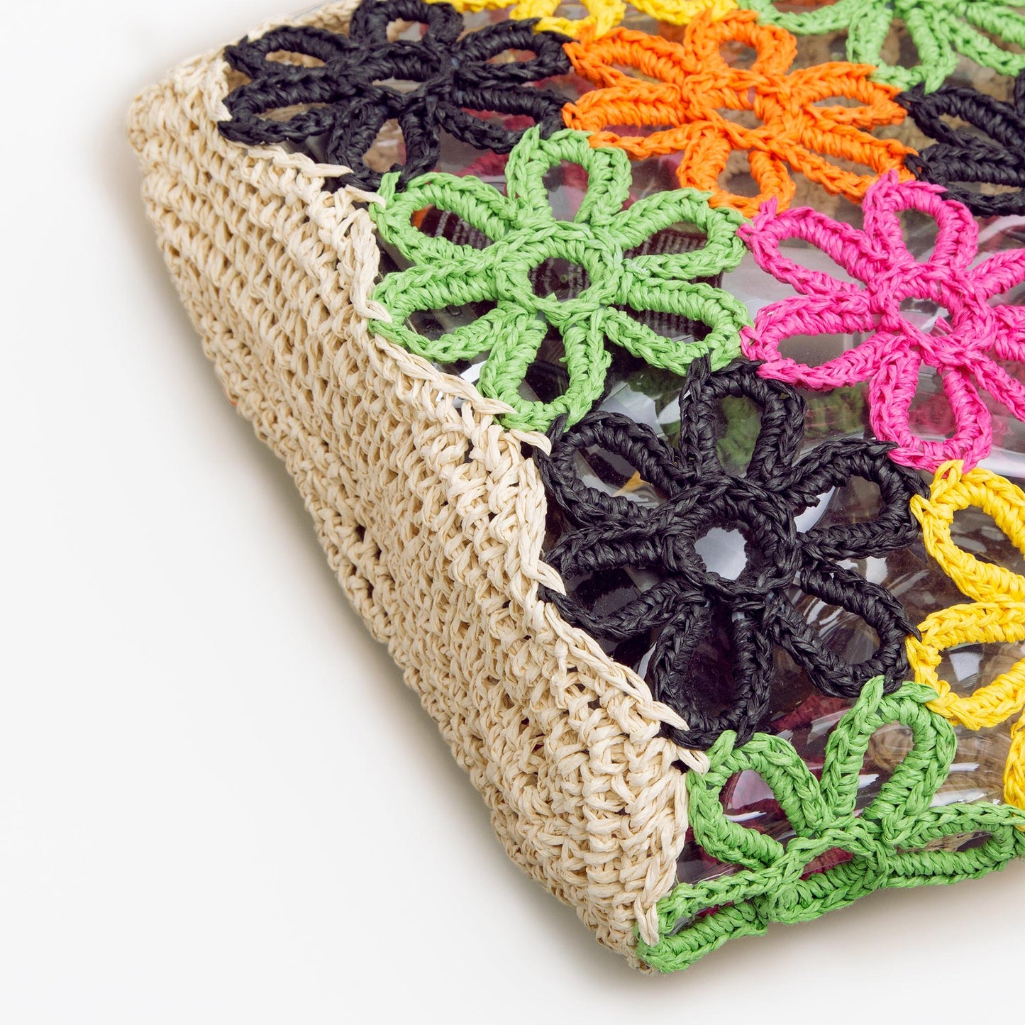 Bright Floral Colorful Flowers Straw Bag