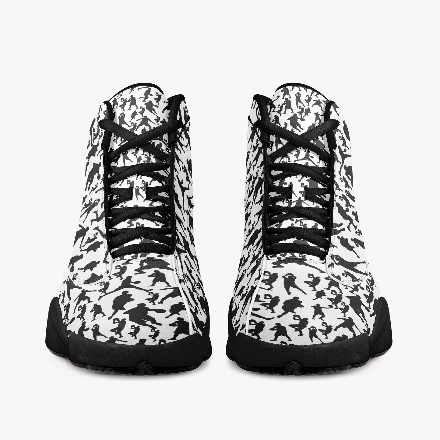 B-Ball Moves Black Sole High-Top Leather Basketball Sneakers