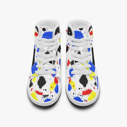 Paint Drip Kids High-top Shoes