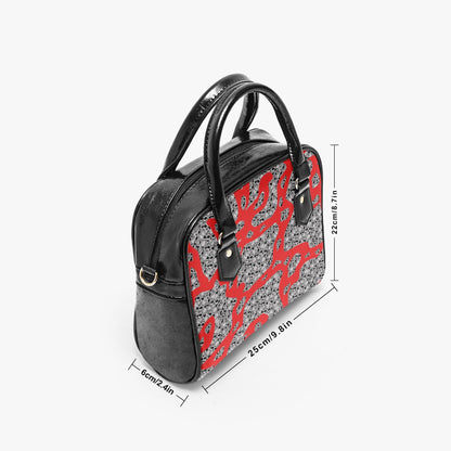 Skulls In Red Casual Leather Saddle Bag