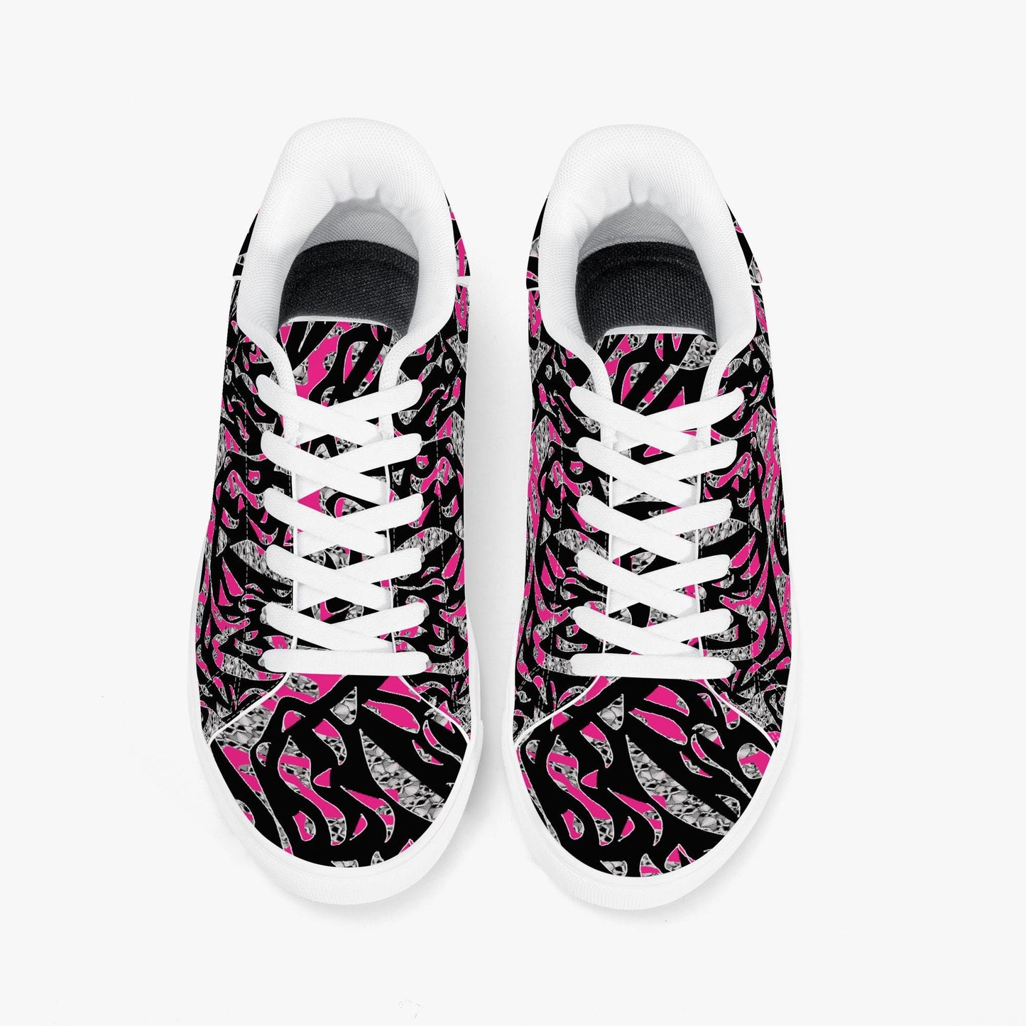 Skullfetti Classic Low-Top Leather Sneakers - White/Black