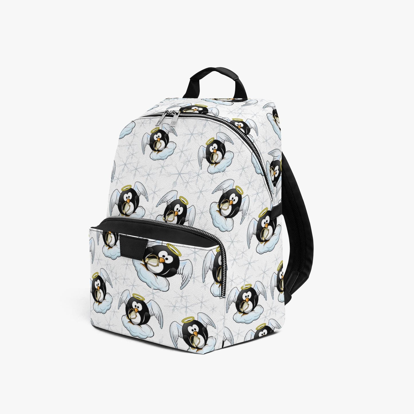 Penguin Angel Zipper-up Leather Backpack