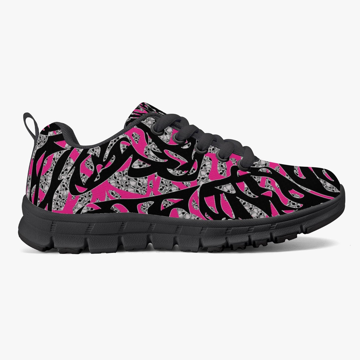 Skullfetti Kids Lightweight Mesh Sneakers - Black