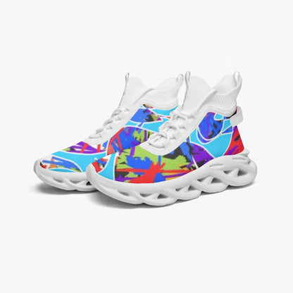 Blue Float High-top Bounce Mesh Knit Sneakers