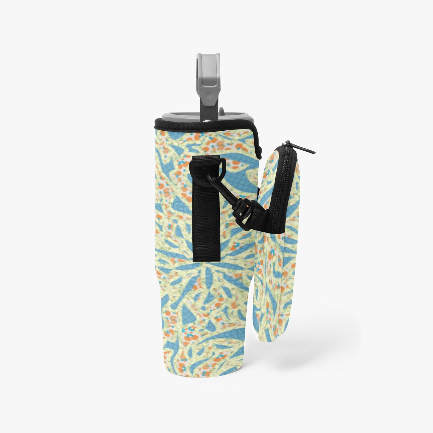 Green & Blue Lava Tumbler Sleeve with Phone Holder