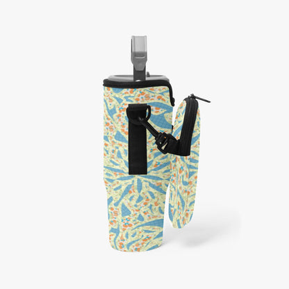 Green & Blue Lava Tumbler Sleeve with Phone Holder