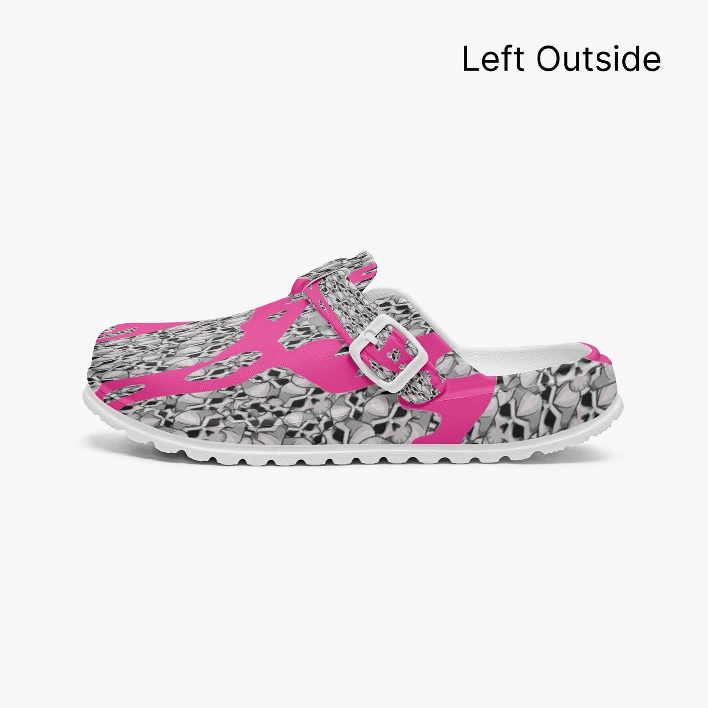 Skulls In Pink EVA Nurse Clogs