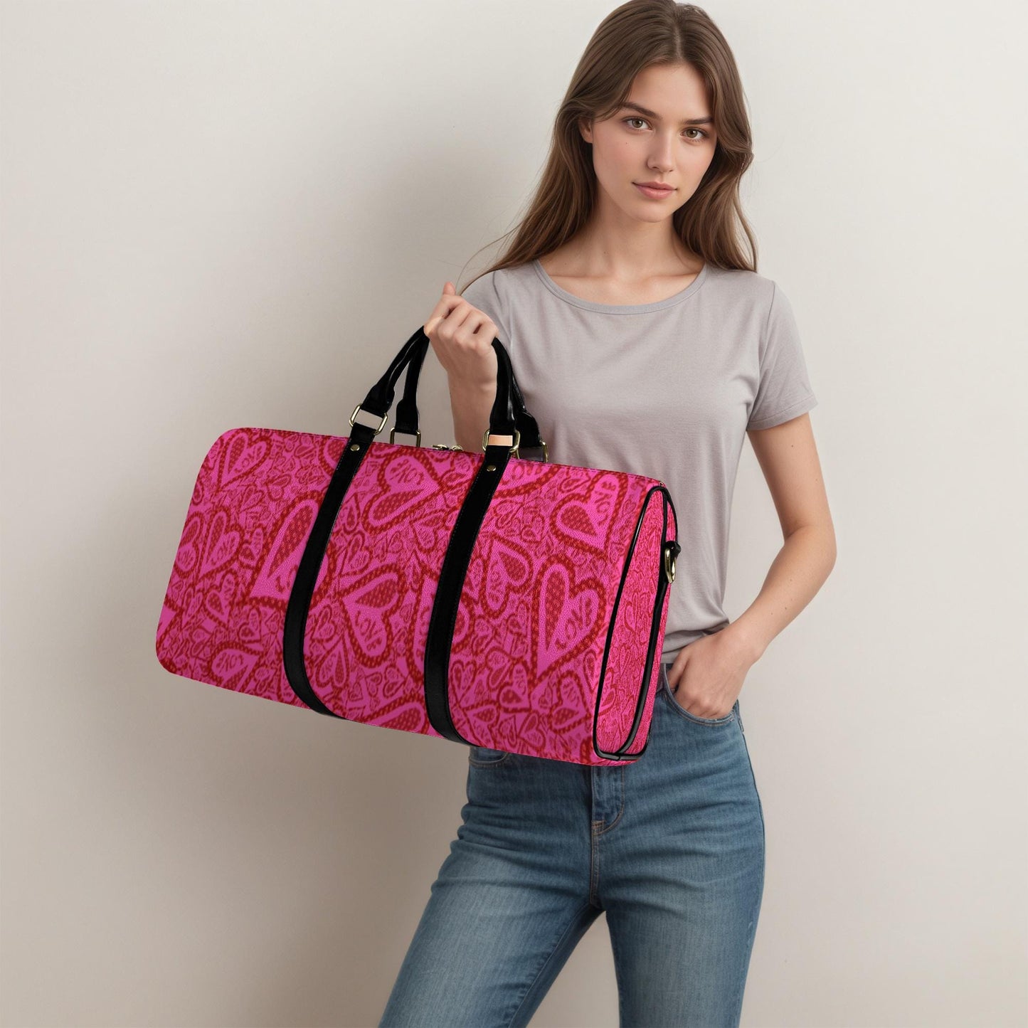 Hearts Of Love Travel Duffle Bag