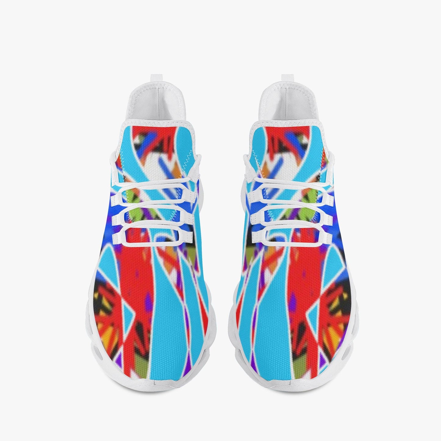 Blue FLOAT Bounce Mesh Knit Sneakers - White